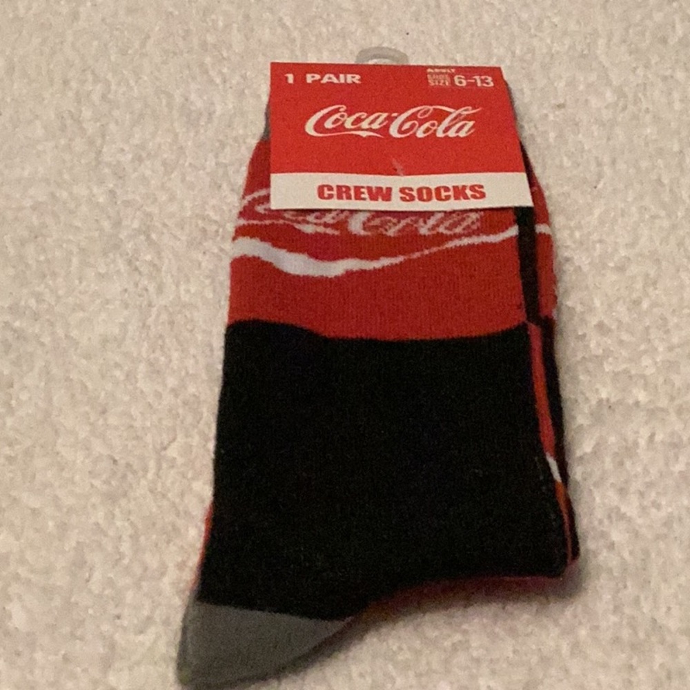 Coca Cola Casual Socks Red and Black Crew